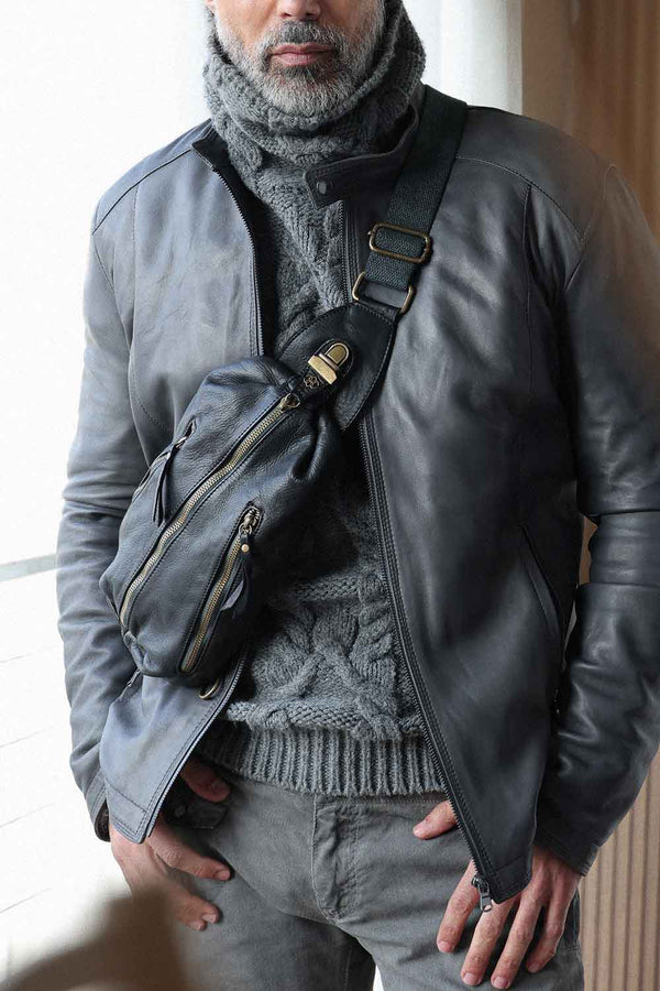 Certaldo Black Pouch uomo Barone firenze