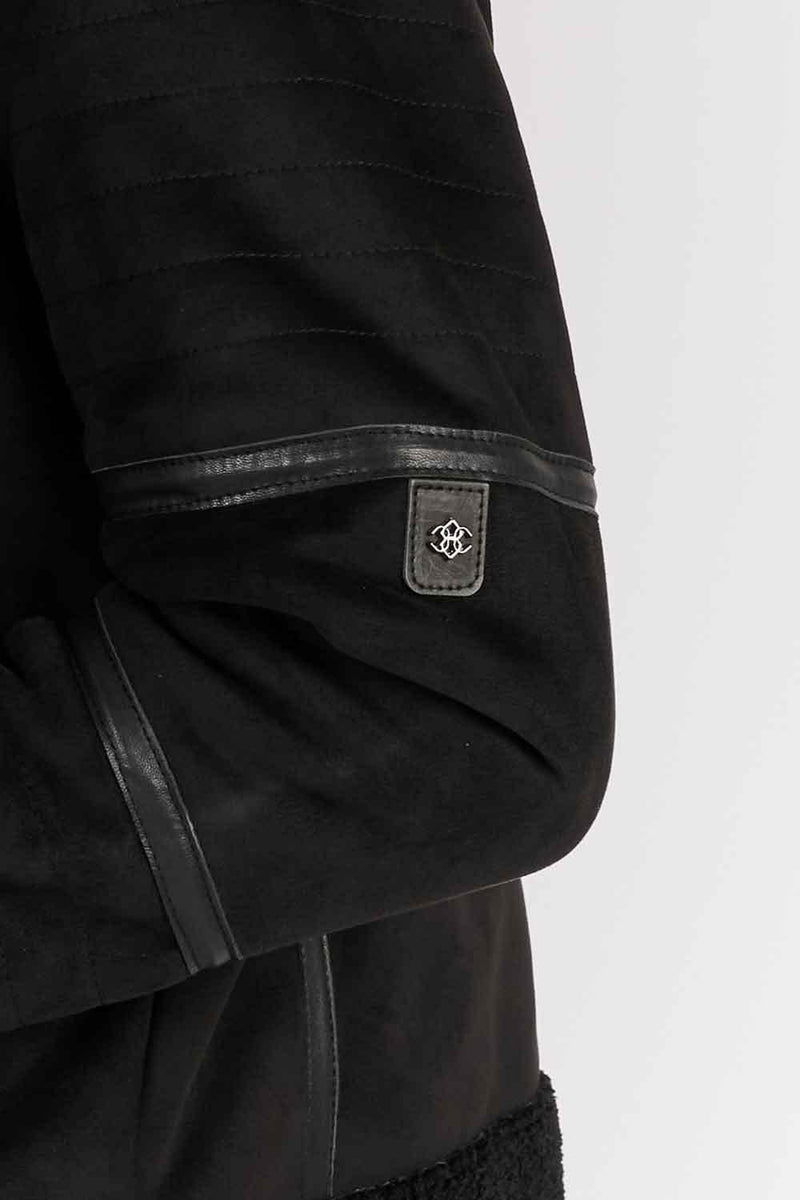 Chiodo Shearling Style Black unisex Barone firenze - 9