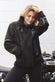 Chiodo Shearling Style Women's Black unisex Barone firenze - 1